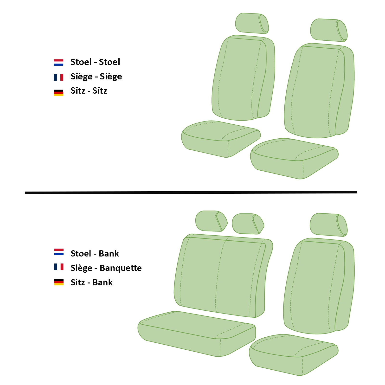 Sitzbezüge Maßgefertigt Schonbezüge kompatibel mit Ford Transit